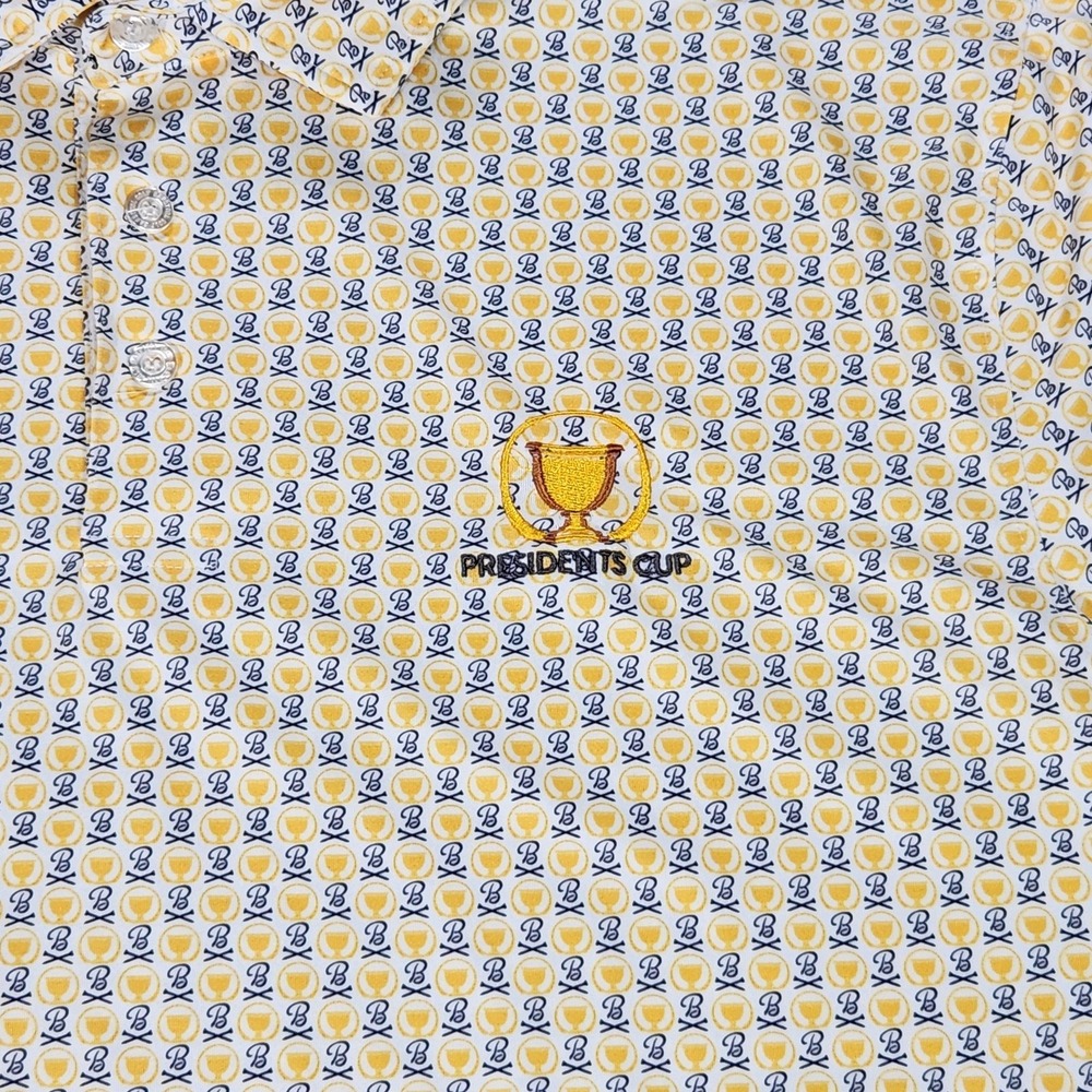 Presidents Cup Shirt Mens XL White Trophy Print Golf Polo Barstool Golf - Picture 6 of 11